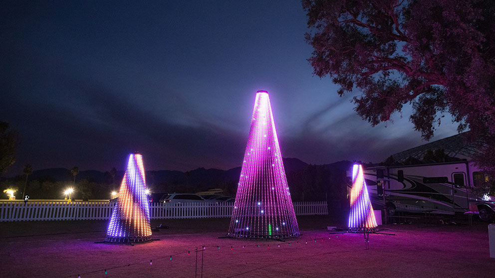 Be dazzled by over 240 feet of synchronized lights and music.